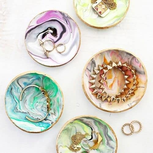 marbled jewelry dishes