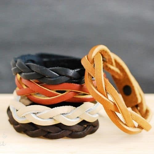 diy leather braided bracelet