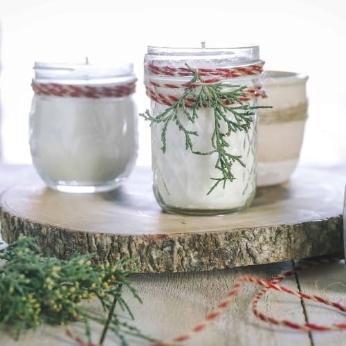 homemade candles in jars