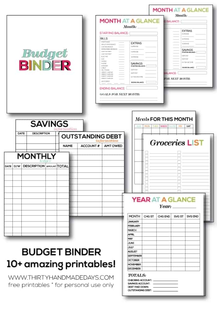 free printable budget templates
