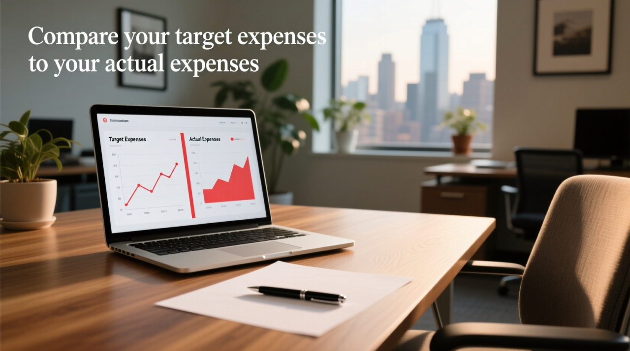 Compare your target expenses to your actual expenses