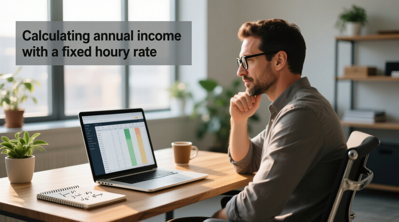 Calculating annual income with a fixed hourly rate