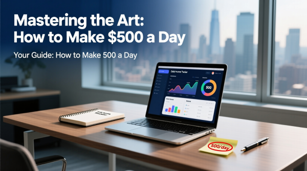 beautiful real image Give me a picture where it should be written " Mastering the Art: How to Make $500 a Day Your Guide: How to Make 500 a Day